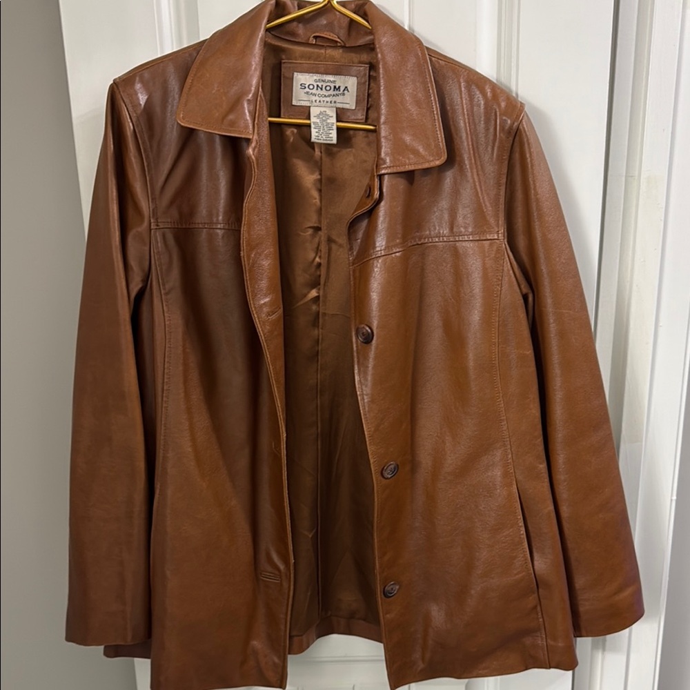Sonoma Women's Brown Leather Jacket